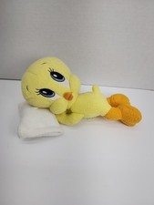 Vintage Tweety Looney Tunes Applause Plush Holding Pillow Toddler Rattle.