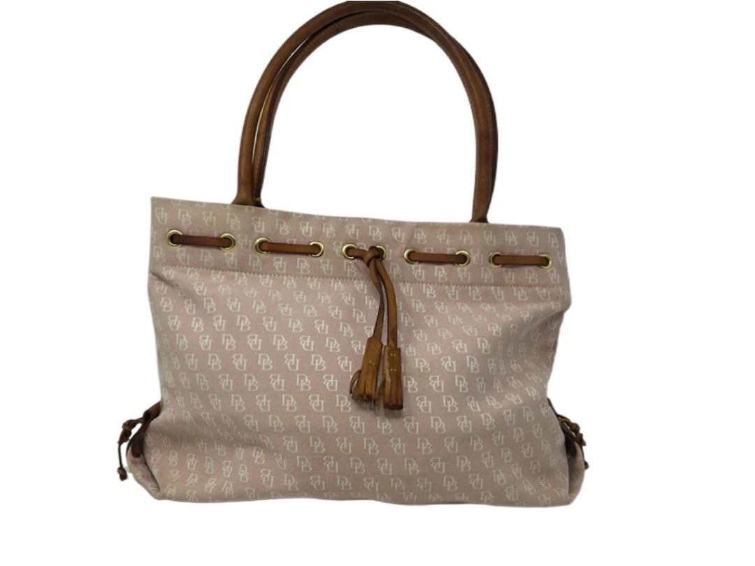 Vintage Dooney Collection Dooney and Bourke Canvas and Leather Signature  Satchel