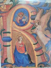 Hochwertige Grafik Jugendstil Heiligenbild mit Engel und Madonna