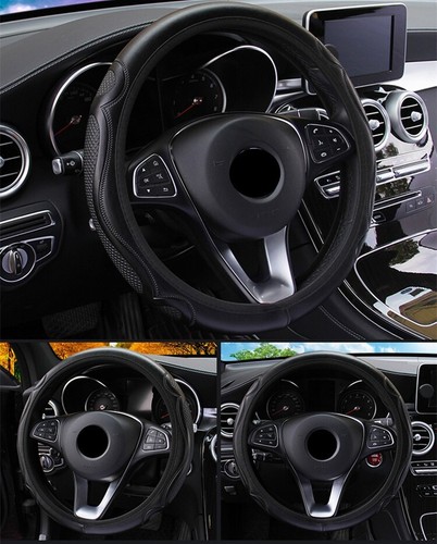 Cubierta antideslizante universal de cuero negro de 15"" para volante de automóvil accesorios para automóvil - Imagen 4 de 12