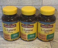  3 NATURE MADE L-LYSINE 1000 MG ESSENTIAL AMINO ACID 60 TABLETS Each EXP 08/28