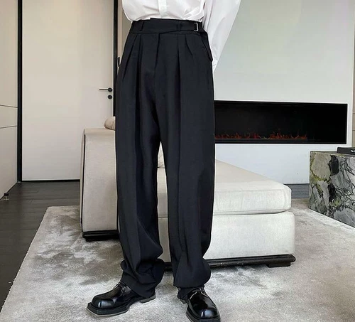 Pantalones de diseño para hombre Pantalones de moda Gran Bretaña cintura alta recta simple coreano OL - Imagen 16 de 21