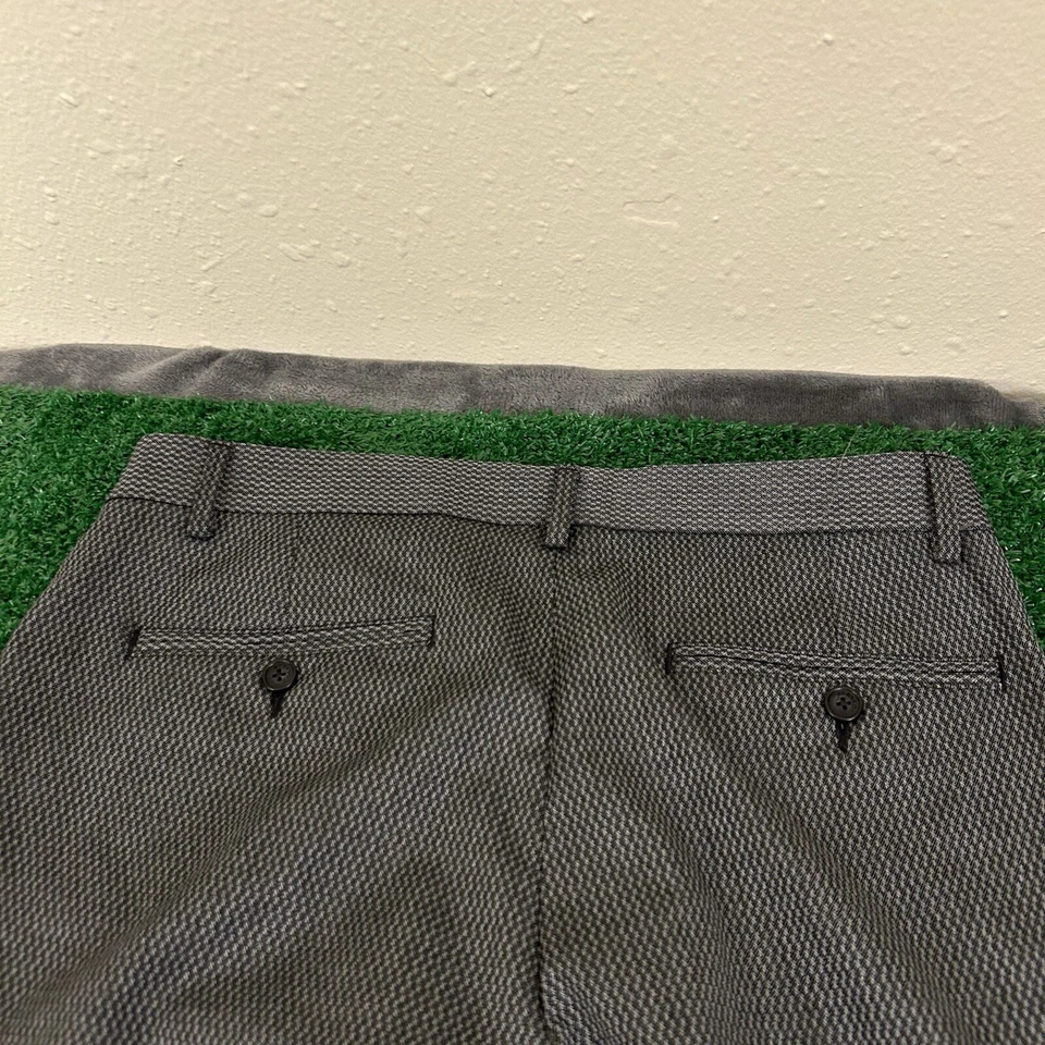 Pantalones de vestir Murano Zac Performance para hombre 32x34" negro gris calce clásico preppy nuevos Foto 4 de 4