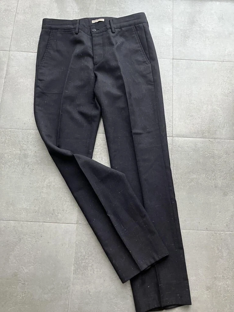 Pantalone elegante lana Bottega Veneta Made in Italy nero taglia 46 slim fit Giappone