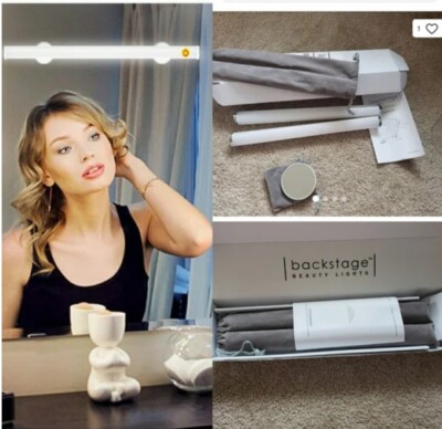 Backstage Beauty Lights LED Cordless Travel Case Portable w/Mirror DIY Makeup Sa