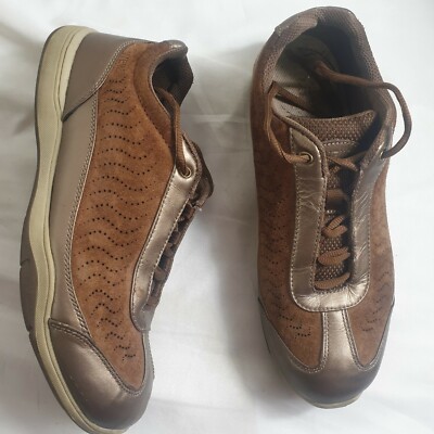 Andrew Weil Womens Balance II Athletic Shoes Brown Leather Lace Up 10W 