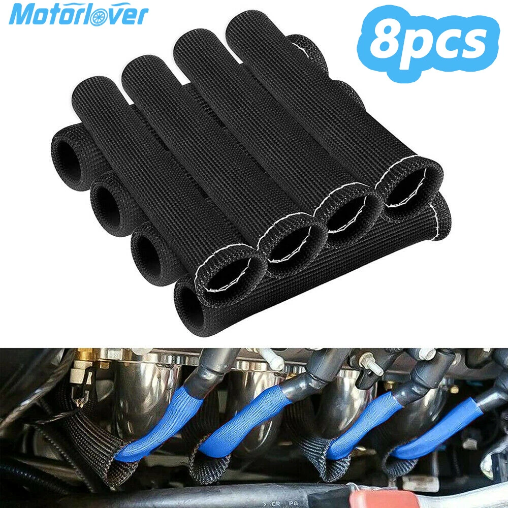 8x 2500° Spark Plug Wire Boots Protectors Sleeve Heat Shield Cover For SBC  BBC | eBay