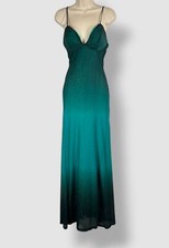 Violet Weekend Women's Green Ombre Glitter Lace-Up Gown Juniors Size 1/2