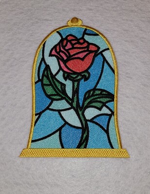 Belle Beauty and The Beast Rose DIY 3.75-inch Iron on Embroidered Applique Patch