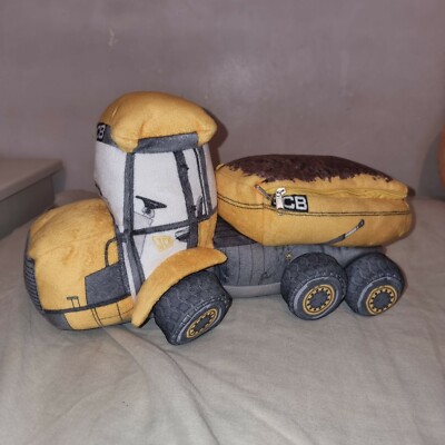 Rare JCB Tractor plush soft toy with zip promotional JCB merch hard to find 