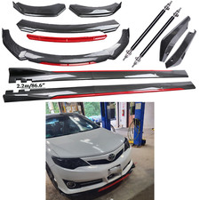 Front Bumper Lip Spoiler Body Kitside Skirt Carbon Fiber For Toyota Camry