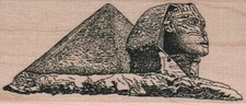 Sphinx And Pyramid 2 x 4 1/4" Rubber Stamp, Structures Stamp, Destinations