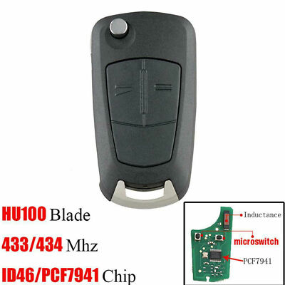 Llave Remota Para Opel/Vauxhall (Astra J, Corsa E, Insignia, Etc.) 2009-2016 - 2 Botones, 433MHz, Con Chip Y Hoja