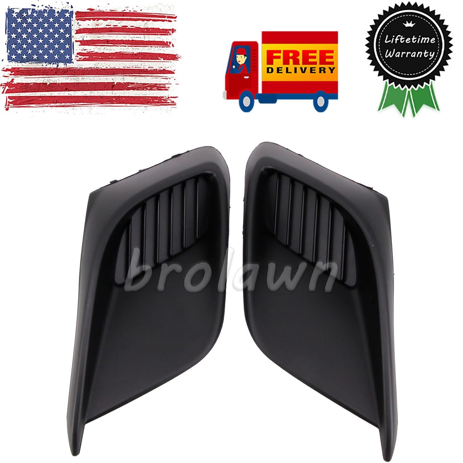 Front Fog Lamp Cover Set Of 2 Textured Black For 2014-2016 Mazda 3|3 Sport