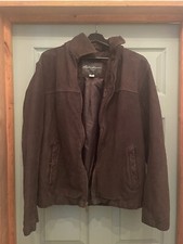 Vintage 1990s EDDIE BAUER Brown LEATHER Bomber Jacket Coat Medium Genuine