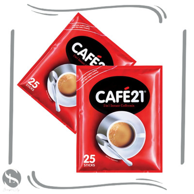 2 Packs x 25s x 12g CAFE21 2IN1 INSTANT COFFEE MIX NO SUGAR ADDED