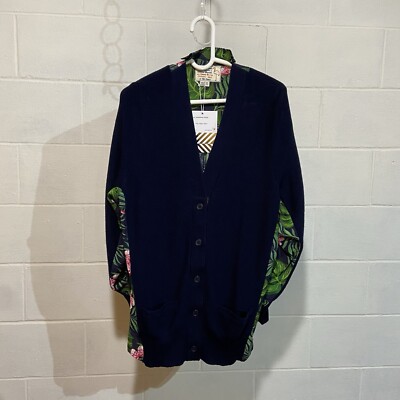 Free People x SR Sandarine Rose Women's Cardigan Sweater SMALL Blue Tropical NWT