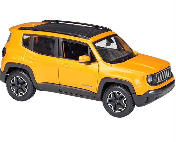 Maisto 1 24 Jeep Renegade Orange Diecast Model Car Toy New In Box