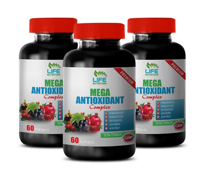 antioxidant blend - MEGA ANTIOXIDANT COMPLEX - anti aging - weight loss 3 Bottle