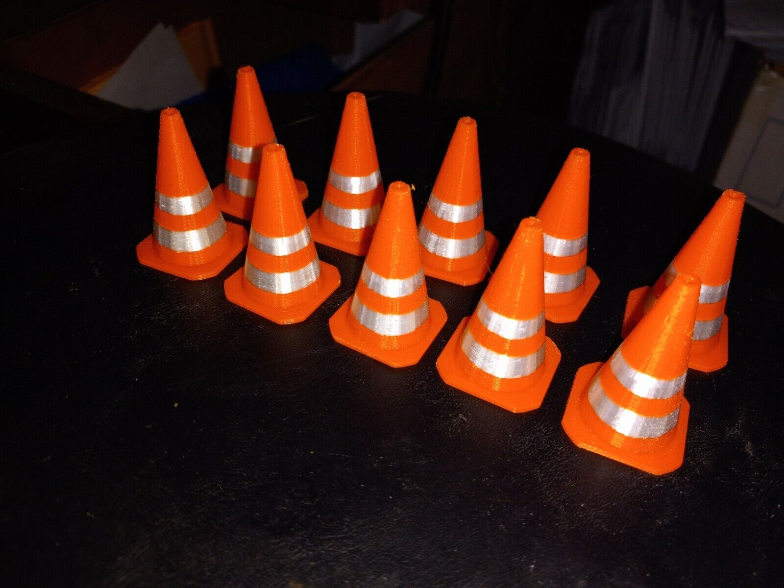 1/14 scale Orange & Reflective white RC Traffic Cones Set of 10 Crawler & Course