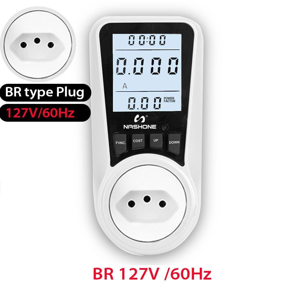 Electrical Outlet Wattage Meter Electricity Multiple Types Plug