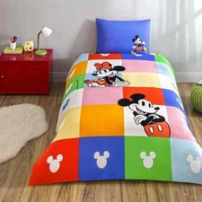 Official Disney Minnie Mickey Single Duvet Cover Set Tac Licensed Cotton