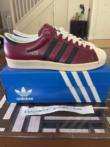 Adidas Superstar Vintage US11 Burgundy Black