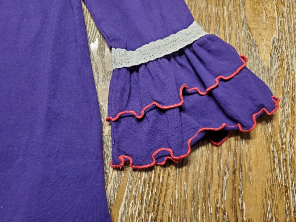 Goodlad Niñas 2 Piezas Conjunto Otoño Talla 6 Púrpura Camisa Top Mangas con Volantes Leggings Usado en Excelente Condición Foto 4 de 4