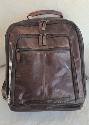 PREOWNED JACK GEORGES GENUINE LEATHER BACK PACK BROWN MADE IN USA LOTS OF STORAG Jack Georges Backpack #7516 Brown Leather | eBay main image 3
