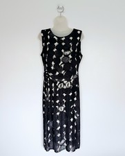Phase Eight Dress Size 14 Womens Black Wool Spotty Print Bodycon Midi Formal