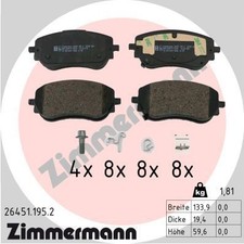 ZIMMERMANN BREMSBELÄGE SATZ VORNE passend für ABARTH 500E FIAT 500 500E TIPO | 2