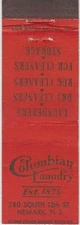 Columbian Laundry-Newark-New Jersey-NJ-Midget Match Cover