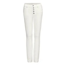 Cabi White Button Fly Straight Leg, New, Size 8