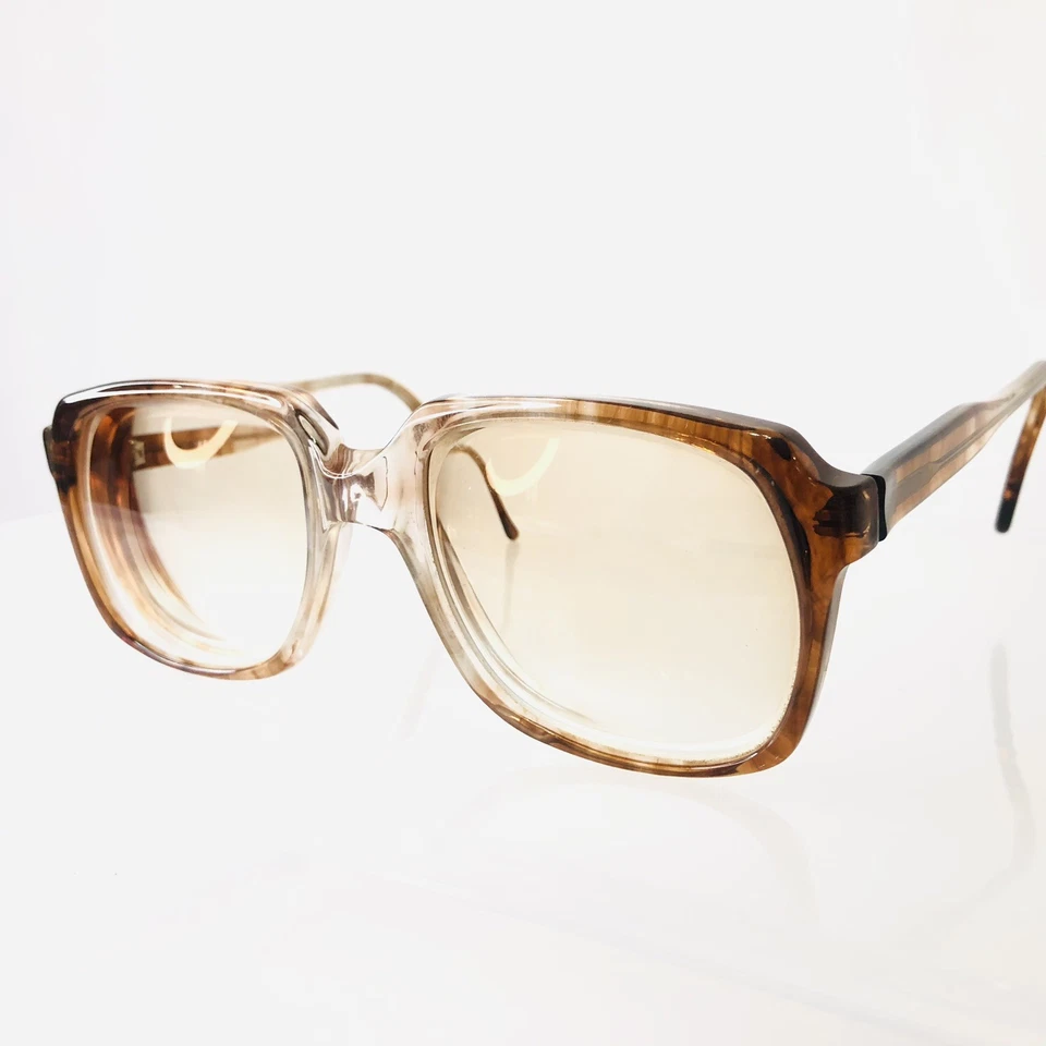 Gafas VRG Años 70 80 Monturas RX Gafas De Gran Tamaño 54 17 Marrón Retro Acetato SRO Foto 2 de 4