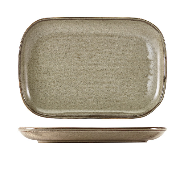 Terra Porcelain Grey Rectangular Plate For Hotel Restaurant 29x 19.5cm Pack of 6