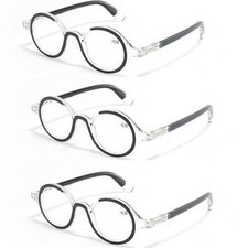 3 Units New Personality Retro Round Frame Reading Glasses Anti-blue light