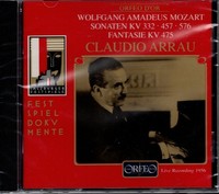 Mozart: Sonate K 332, K 457, K 576, Fantasie K 475 / Claudio Arrau - CD