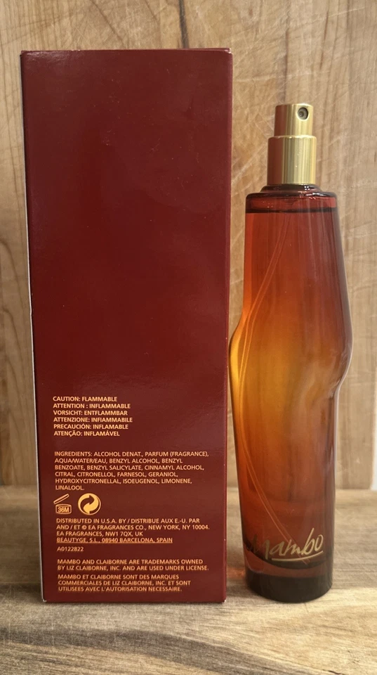 Mambo by Liz Claiborne EDP 3.4 盎司/100 毫升全套带盒稀有停产香水 — 第 2/4 张图片