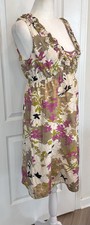 LOFT Sleeveless Silk Blend Dress Size 4 Floral Boho Cottagecore Empire Babydoll