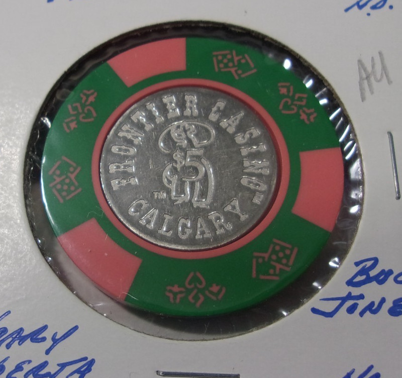 FRONTIER CASINO NO DENOM hotel casino gaming poker chip - Calgary Alberta CANADA