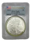 2010 US Silver Eagle $1 PCGS MS70 First Strike Flag Label