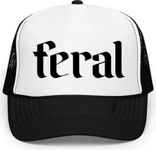 Feral Trucker Hat for Men and Women - Funny for Him Her Snapback Hat - Unisex...