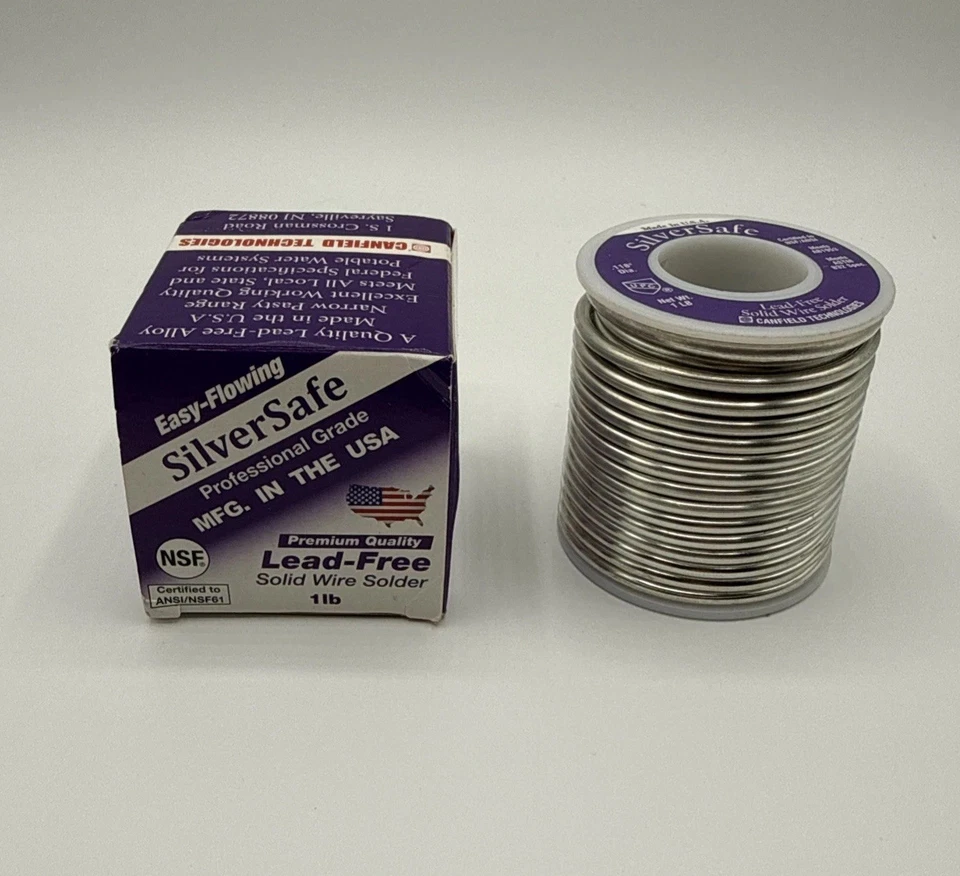 Soldadura de alambre sin plomo SilverSafe 1 lb. Carrete - Hecho en Estados Unidos 🇺🇸  Foto 2 de 4