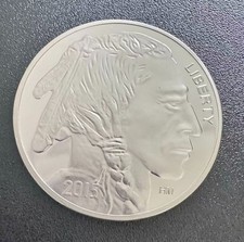 2015 Silver Buffalo Round 1 oz .999 Fine Indian Head Buffalo BU Coinl