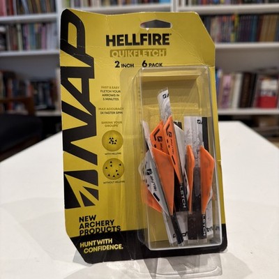 Hellfire Quickfletch Archery Hunting 2 Inch NAP Orange 6 pack  NEW Fletch