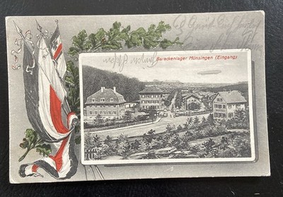 Ak Postkarte Patriotisch - Barackenlager Münsingen - Ansicht (k2)