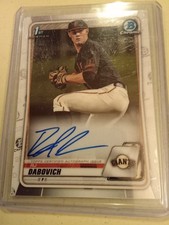 2020 Bowman Chrome Draft R.J. Dabovich AUTOGRAPH #CDA-RDA Rookie Baseball Card