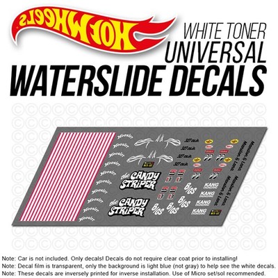 1/64 Scale VALVOLINE Custom White Toner Waterslide Decal For Hot Wheels/Customs