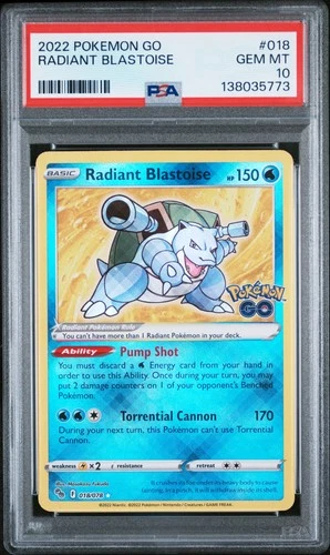 2022 Pokemon Go #018 Radiant Blastoise PSA 10