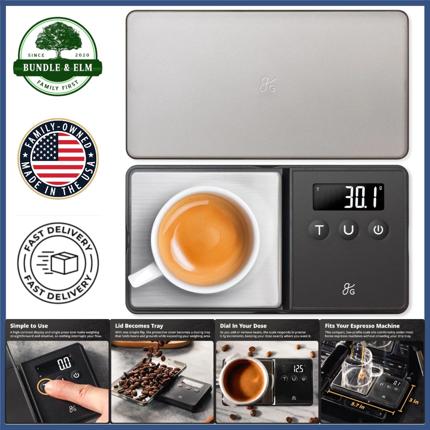 Portable Coffee Scale with Weighing Accuracy of 0.1 Grams for Precision